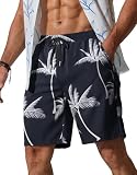 COOFANDY Men's Hawaiian Beach Shorts Elastic Waist Drawstring Lightweight Summer Casual Shorts with Pocket