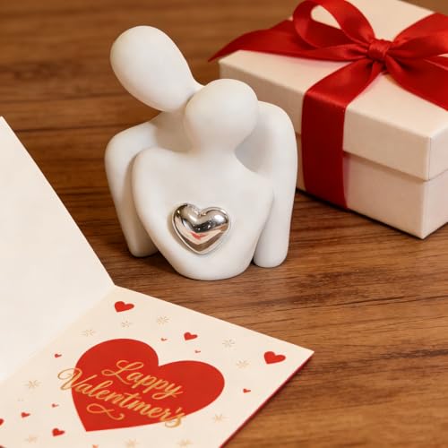 Mini estatua pareja abrazándose, decoración romántica cerámica miniatura 5