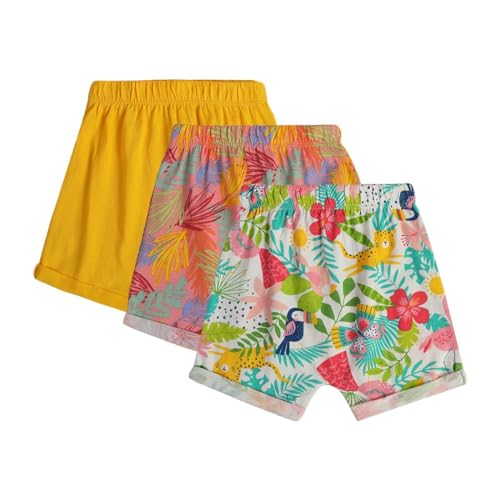 Image of miniklub Girls Pack of 3 Floral Printed Pure Cotton Shorts