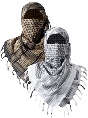 Image of FREE SOLDIER Scarf Military Shemagh Tactical Desert Keffiyeh Head Neck Scarf Arab Wrap with Tassel for Men Women