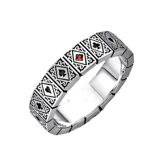 Image of SALTY ALPHA Hand Finger Ring for Men & Boys | Stainless Steel | Stylish & Minimal | Birthday Gift | Aesthetic Jewellery | Accessories for Everyday Wear | Gift for Diwali, Christmas, Marriage, Birthday