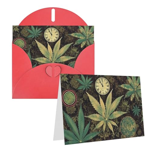 QMNSEHF A Puff in Time Weed �}���t�@�i �O���[�e�B���O�J�[�h �����t�� Thank YouCard �u�����N Happy Birthday�J�[�h ���f�B�[�X �����Y �N���X�}�X �n���E�B�� ������ �u�����N �m�[�g�J�[�h �����