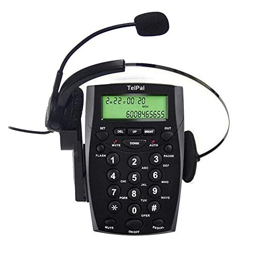 TelPal Corded Call Center Headset Telephone with Dialpad & Monoral Noise Cancelling Headphone HA0021, Wired Analog Home & OfficeTelephone Set Landline