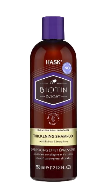 Ha~sk Biotin Boost Thickening Volumizing Daily Shampoo with Collagen & Invigorating Herbaceous, 12 fl oz 1-Pack, Beige