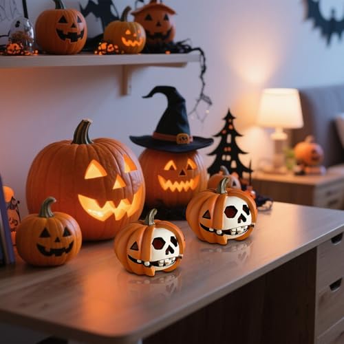 Decoración de esqueleto de calabaza para interiores y exteriores 3