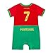 BDONDON Infant Football Jersey Portugal Ro-naldo Newborn Soccer Outfit Rompers for Baby Boys & Girls (BD-PTR,3-6M)
