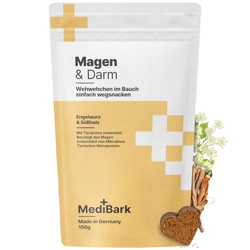 MediBark Magen & Darm - Hundeleckerli mit Ulmendrinde & Engelwurz - gegen Übelkeit & Durchfall - für Gras- & Kotfresser - unterstützt Verdauung & Darmflora - Glutenfrei & Zuckerfrei - 225 Stück