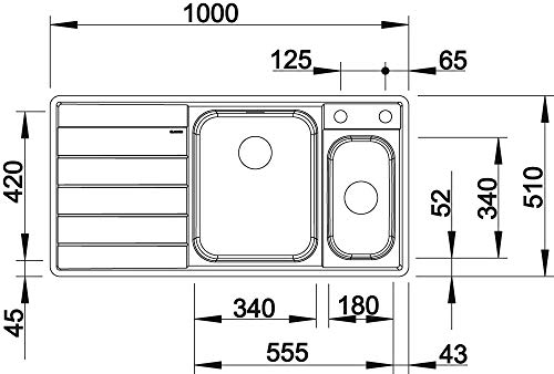 BLANCO AXIS III 6 S-IF | Edelstahl | Einbauart: Einbau von Oben & Flächenbündig | Hauptbecken rechts | für 60 cm breite Unterschränke | Widerstandsfähig gegenüber Kratzern
