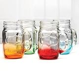 Wine Enthusiast Mason Jar Glasses Mixed Colors -Set of 4