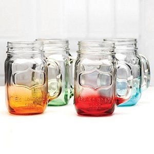 Verres Mason Jar colorés lot de 4 à offrir pour une crémaillère réussie