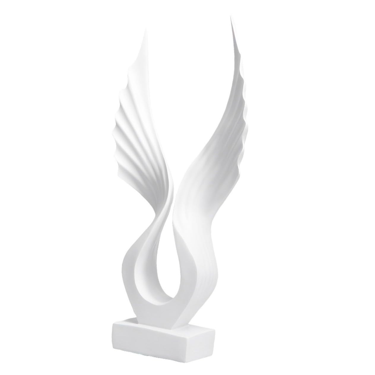 Sculpture aile d'ange en résine blanche, symbole de sérénité pour votre foyer