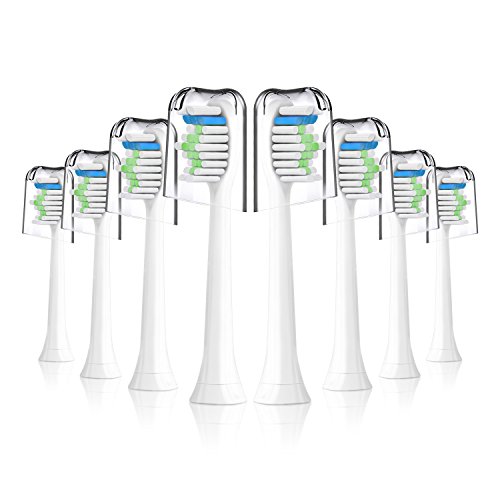 Toothbrush Heads,Replacement Brush Heads for Philips Sonicare Toothbrush Heads for Sonicare Brush Heads fits Plaque Control,Gum Health,Diamondclean,Healthywhite,Easyclean,Flexcare,8 Pack (White)