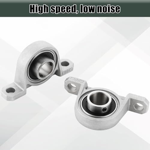 MIVIDE 8 Stück KP004 Stehlager Gehäuselager 20mm, Flanschbohrung, Kugellager Lagerbock, Silber Zinklegierung Wellenlager, Lagerbock Stehlager 20mm für Druckmaschinen, 3d - Drucker