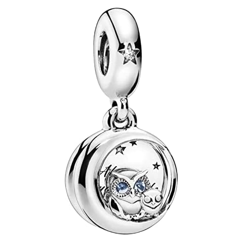 BEEUVIP Always by Your Side Owl Dangle Bead Charm 925 Sterling Silver Bead for Charm Bracelets and Necklaces, Birthday Mothers Day Jewellery Gifts Women Girls Cover