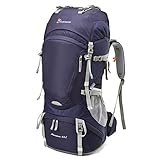 Mountaintop 65L Internal Frame Backpack Hiking Backpack with Rain Cover-5822III