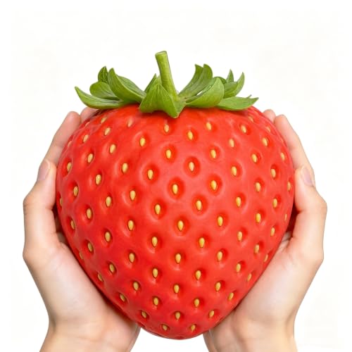 Large Strawberry Slow-Rebound Desktop Ornament Adult Office Tension Relief Decor Soft Tactile Display Accessory for Fruit Enthusiasts Home Desk Decoration (Red)