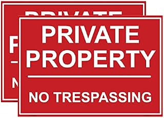 Haobase 2 Pcs Private Property Sign Sticker - Self Adhesive Vinyl (25cm x 17.5cm)