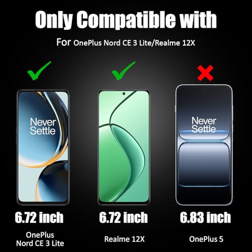 Image of AIBEX Tempered Glass for OnePlus Nord CE 3 Lite 5G / Realme 12X 5G / Realme 11X 5G | 9H Hardness | Anti-Glare & Anti-Fingerprint | Water Resistant | Edge-to-Edge Full Screen Protector | Bubble-Free