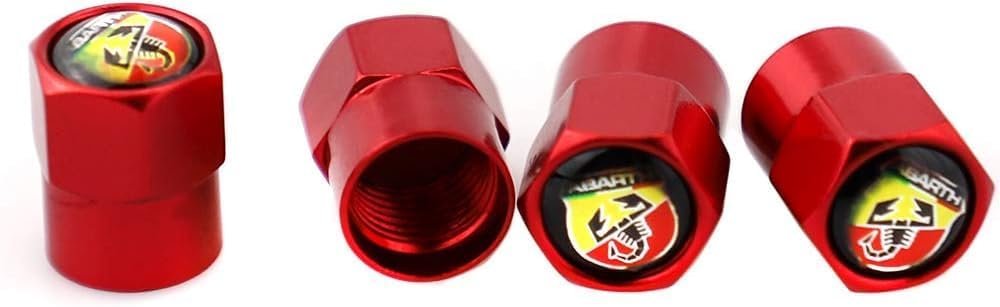 4Pcs Metal Car Tire Valve Stem Caps Waterproof Cover for Scorpion Logo Emblem Prevent Corrosion Car Wheel Tire Stem Air Caps Styling Decoration Accessories(Red)