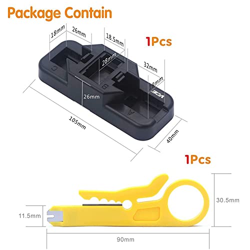 VCE Combo Keystone Punch Down Stand and Mini Wire Stripper Cutter with Punch Down Impact Tool with 110 and 66 Blades - Thumbnail 6