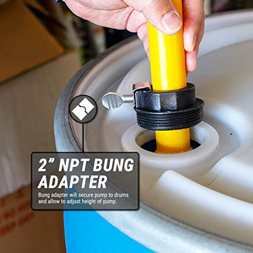 Tera Pump Chemical Resistant Fast Transfer 10 Gpm Rotary-Action Drum Pump For 15 To 55 Gallon Drum Barrels #TOP3