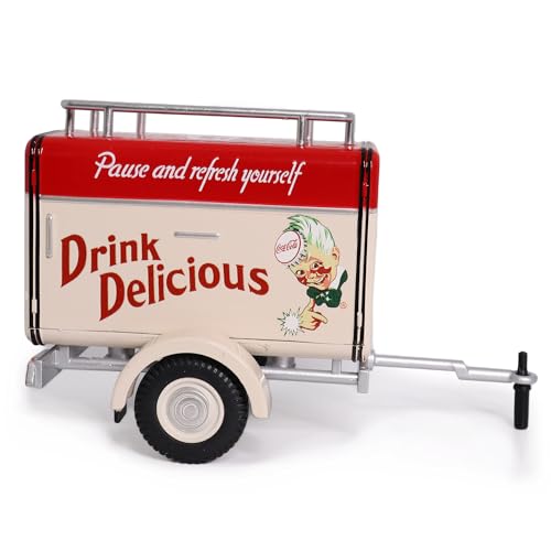 Trailer de viaje crema con techo rojo Coca-Cola 1:24 miniatura 5