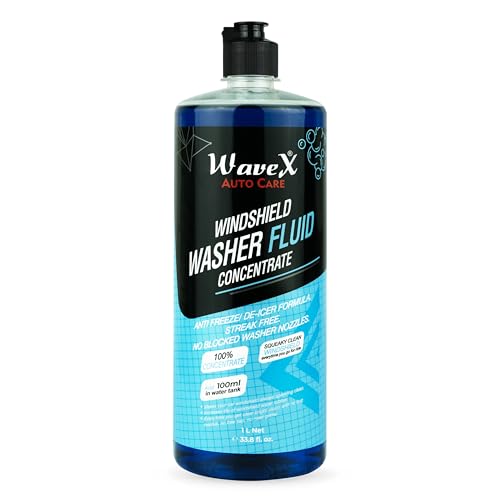 Wavex Windshield Washer Fluid for Car 1000ml | Car Windshield Cleaner Add 20ml in Windshield Tank | Streak-Free, Crystal Clear Finish with Car Wiper Liquid