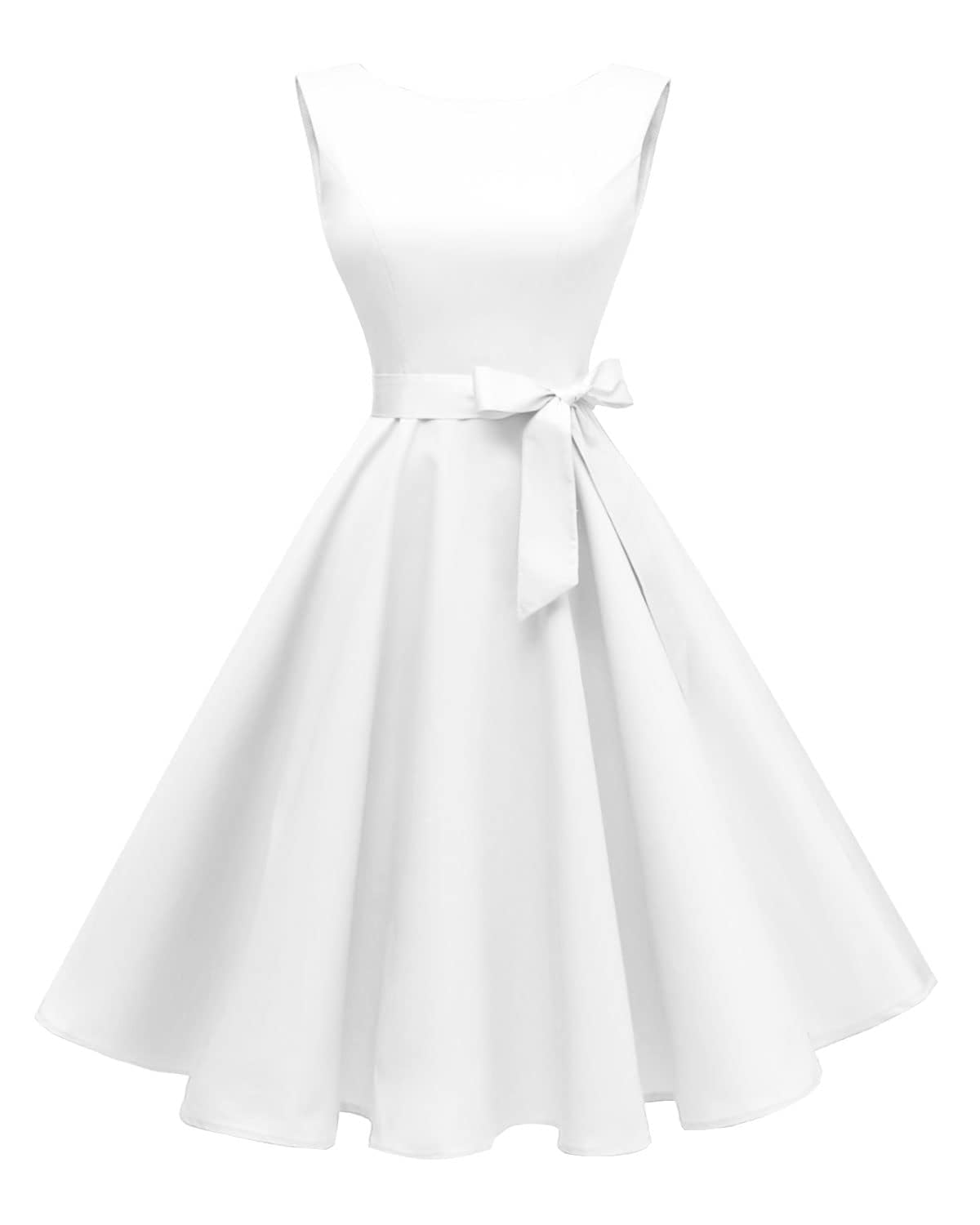 Women's Boatneck Sleeveless Swing Vintage 1950s Cocktail Dress New