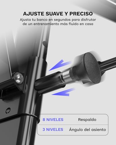 AIRHOP Banco de Musculación Banco de Press de Banca Ajustable Mejorado, Banco Ejercicio para Entrenamiento Completo del Cuerpo, Plegable y Ahorro de Espacio, Adecuado para Home Gym y Estudios Fitness - imagen 3
