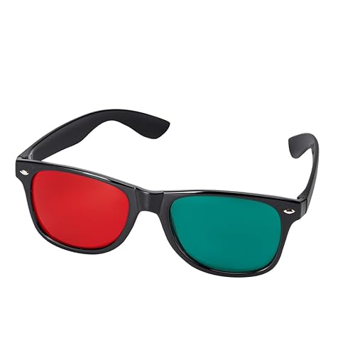 ASMEIR 1 Gafas 3D con Marco Negro, Rojo, Azul, Verde, for Alivio estéreo, películas de TV, Juegos de DVD y Gafas de Entrenamiento for Ojos Perezosos (Color : Red Green)
