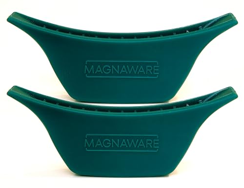 Magnaware Silicone Handle Covers – Heat-Resistant Pot Holders for Magnaware Oval & Round Dutch Ovens, Stockpots – Non-Slip Silicone Grips for Safe Handling – Green (Set of 2)