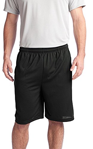 SPORT-TEK Men's PosiCharge Tough Mesh Pocket Short M Black