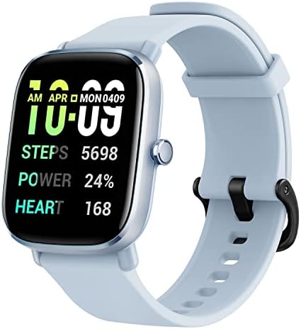Amazfit [2022 New Version] GTS 2 Mini Smart Watch with Alexa Built-in, 1.55" AMOLED Display, GPS, 68 Sports Modes, 14 Days Battery Life, Heart Rate, Sleep, Stress and SpO2 Monitor, Blue