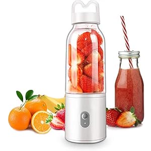 Eesyy Portable Blender, Smoothie Maker 500mL Mini Personal Electric Juicer Cup with 4 Stainless Steel Blades USB…