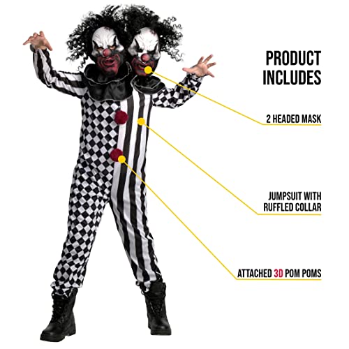 Morph Clown Costume For Kids Psycho 2-Headed Killer Scary Halloween Costumes For Kids #TOP2