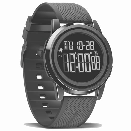 ASPYT Mens Digital Watch, Ultra Thin Minimalist Sports Waterproof Outdoor LED Screen Large Face Wrist Watches for Men with Back Light Alarm Date Stopwatch