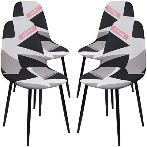 SearchI Dining Chair Covers 4 Pieces, Stretch Scandinavian Chair Slipcovers Shell Side Armless Chair Covers for Kitchen, Dining, Bedroom,Living Room Side Chairs,Orange