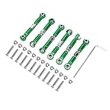 Vbest life 6 Pcs Metal Pull Rod Linkages Arm Tie Rod Remote Control Car Accessory for Wltoys 1/18 A959 RC Car(Green)