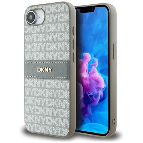 CG MOBILE DKNY Motif Texture répétée avec bandes ton sur ton pour iPhone 16e (beige)