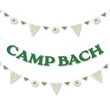 Big Dot of Happiness Camp Bachelorette Banner, Cabin Glamping Bachelorette Party Garland Banner Decoration, 30 Feet of Cording, 36 Pennants and Camp Bach Letters