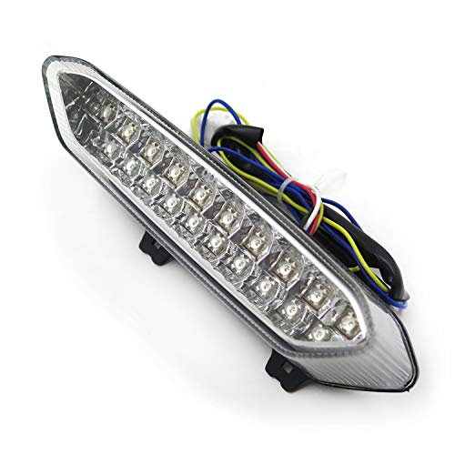 HTTMT MT047A- Led Tail Light Brake Light with Integrated Turn Signals Indicators Compatible with 2002 2003 Yzf R1 Yzf-R1 Yzfr1 Clear