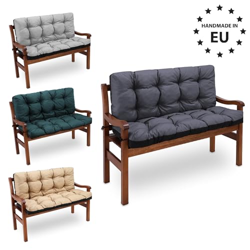 Amazinggirl Bankauflage Sitzkissen Outdoor Hollywoodschaukel Kissen 100 x 100 cm - Sitzpolster Bank Polster für Sitzbank Gartenbank und Paletten Bankkissen Indoor und Outdoorkissen Graphit