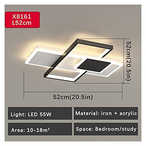 Plafonnier LED moderne dimmable noir avec télécommande pour éclairage maison et bureau - 3