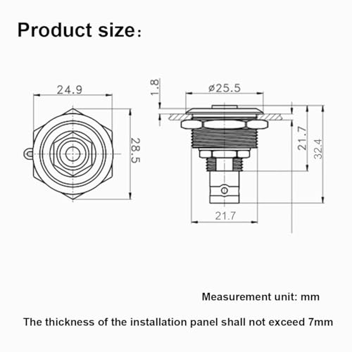 PENGLIN 2-Pack Adaptador BNC Hembra a Hembra miniatura 6