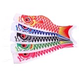 Genérico Banderas de Pescado Japonesas 5 Piezas 55 Cm Banderas de Carpa Estilo Japonés para Decoración de Jardín y Patio Tela Resistente Colores Aleatorios para Exteriores Color