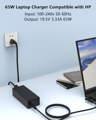 Nivjuky 65W 45W Laptop Charger Compatible with HP Elitebook Probook Zbook Pavilion Stream Envy -Smart Blue Tip 19.5V 3.33A Computer Power Adapter - Image 3
