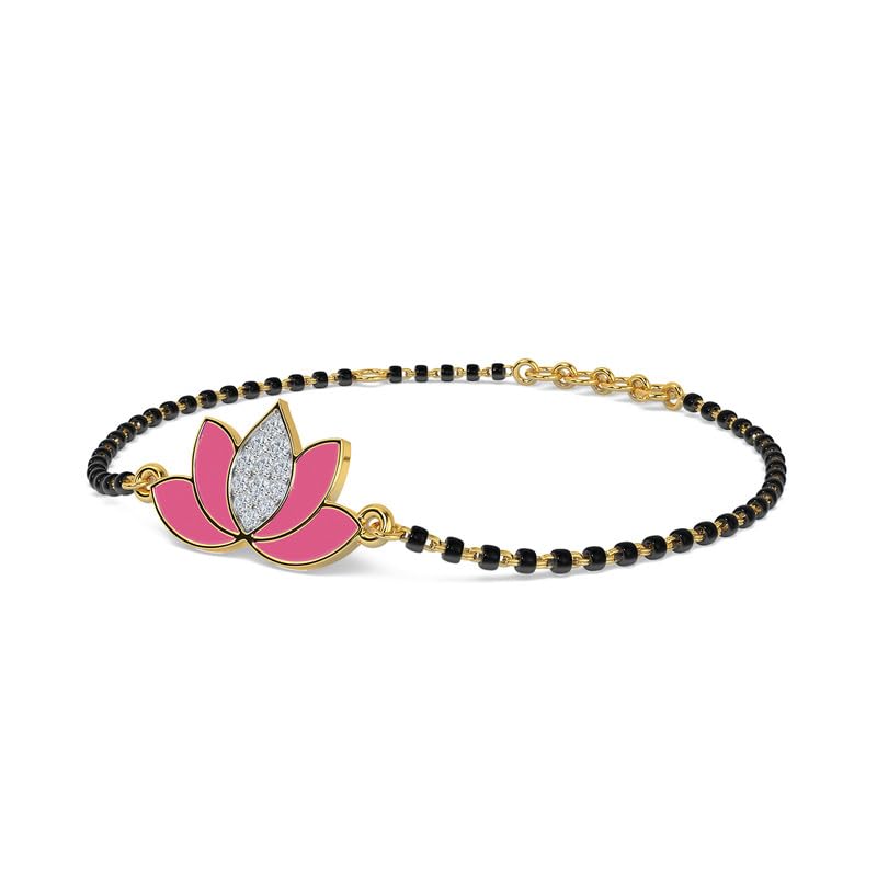 Image of KISNA Diamond Gold Mangalsutra Bracelet for Women