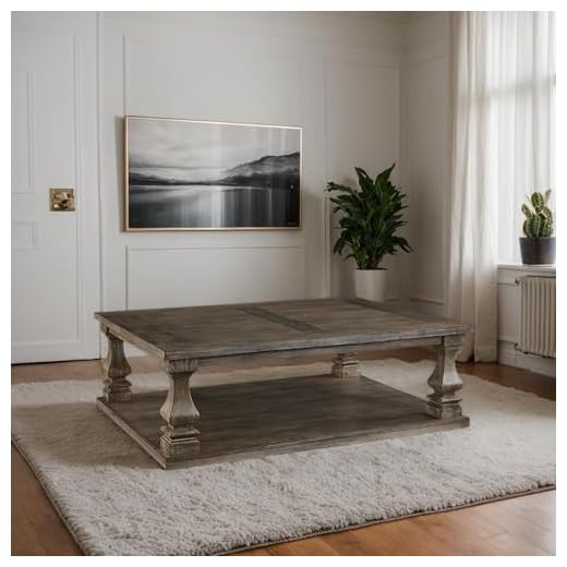 Farmhouse Style Coffee Table with Gray Finish