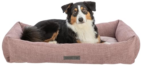 TRIXIE Hundebett Viviana 60x50 cm in Altrosa – eckiges Kuschelbett mit weichem Samtbezug, Hundekorb für kleine Hunde,fest integriertes Kissen, Rutschfester Boden - weich & waschbar - 37543