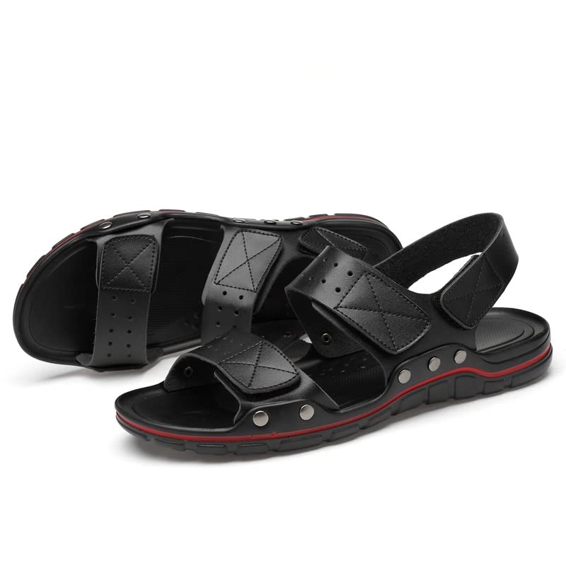Men Sandals Leather Beach Shoes Men's Black Sandal Shoes Soft Bottom Male Comfortable Outdoor Sneakers3